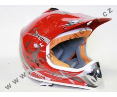 Moto helma Cross Nitro Racing červená