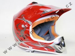 Moto helma Cross Nitro Racing ÄŤervenĂˇ